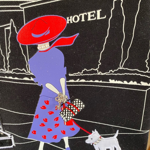 Villeroy & Boch “VB” Black & White Graphic Canvas Tote; Bellboy, Women & Dog - Picture 14 of 14